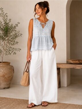 Anthropologie Cloth & Stone 100% Tencel-Lyocell Peasant Tank Top Boho